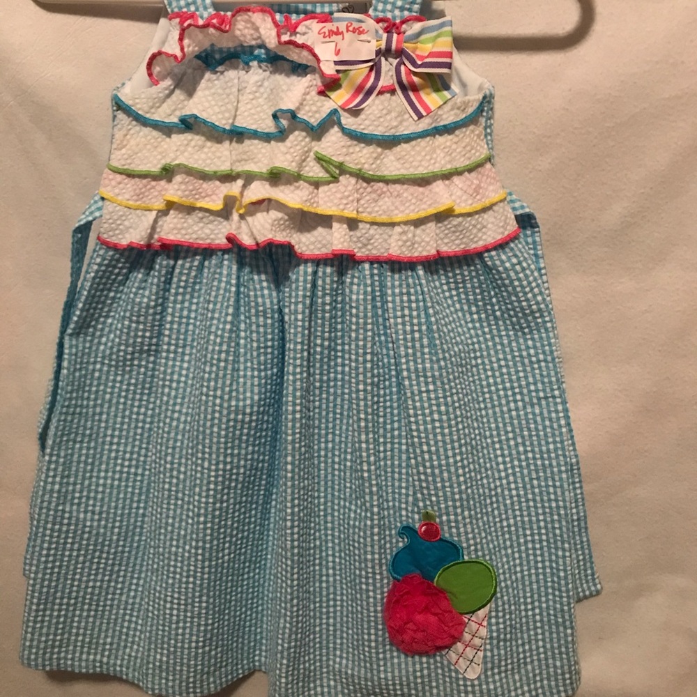 Girls’ Blue Ruffled Emily Rose Sundress